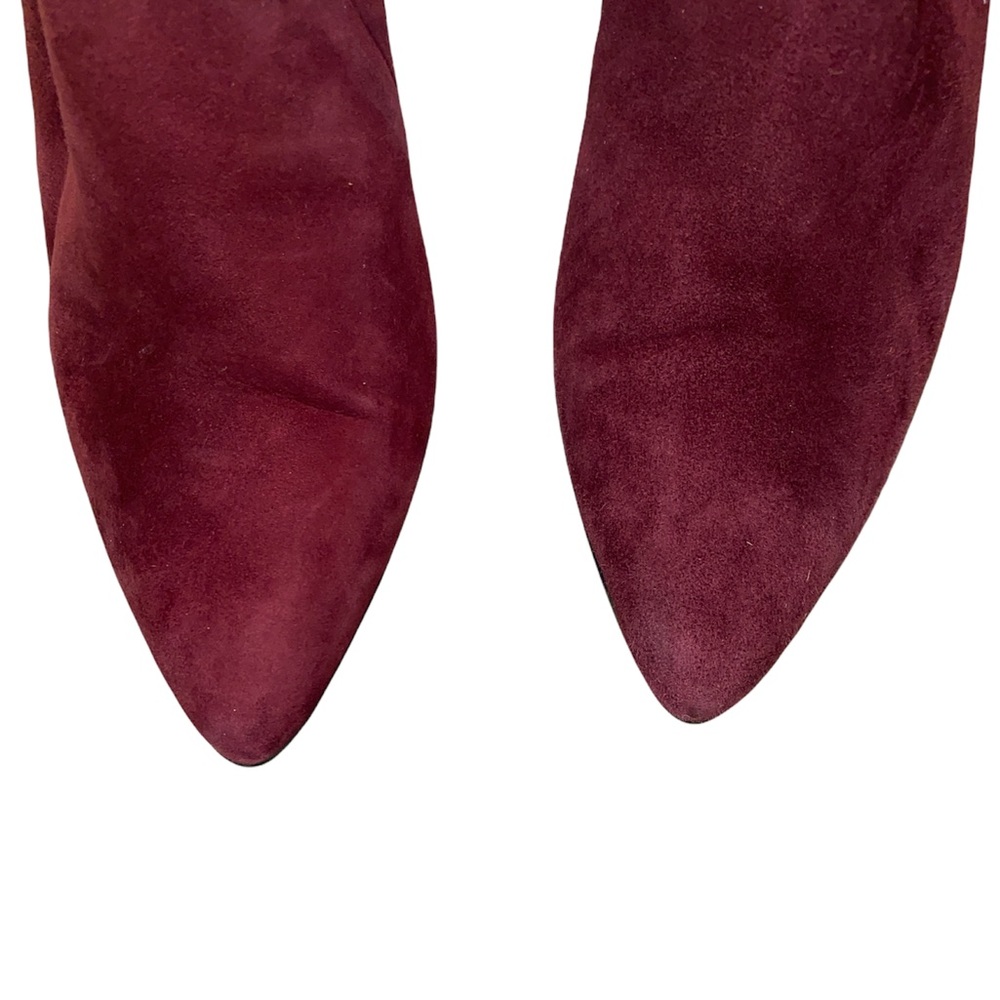 Stuart Weitzman Standin Merlot Wine Suede Ankle Booties Boots- 7 - Picture 7 of 16